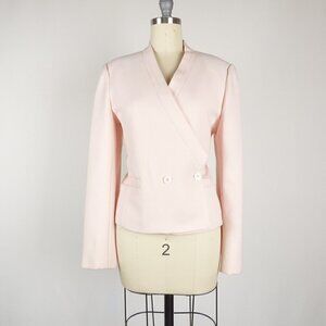 Vintage Happy Legs Double Breasted Blazer Jacket Pink M/L Retro Work Preppy